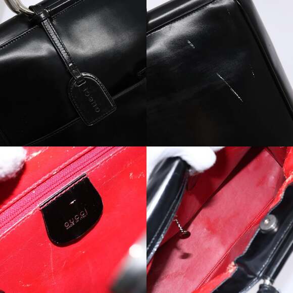 GUCCI Hand Bag Enamel Black Silver 002 2865 002 2865 - Picture 11 of 13